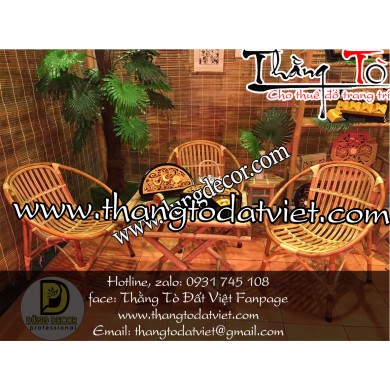 cho thuê  bàn ghế mây đẹp